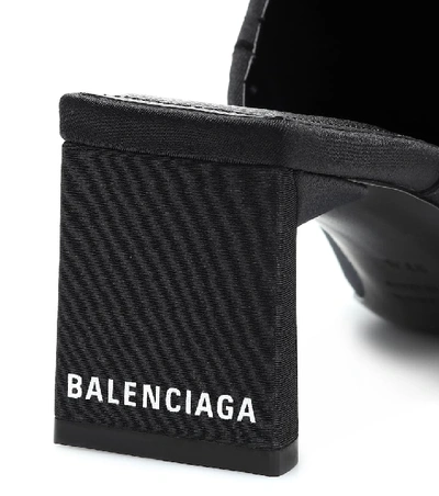 Shop Balenciaga Double Square Mules In Black