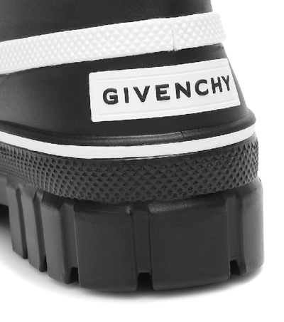 Shop Givenchy Glaston Lace-up Rubber Rain Boots In Black