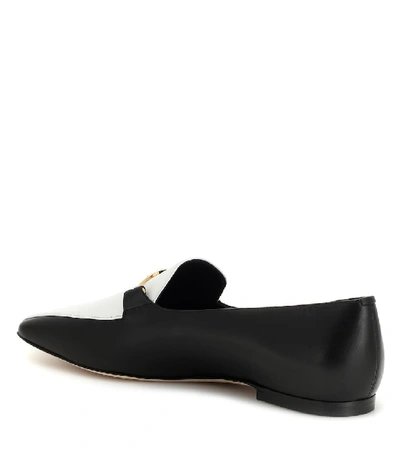 Shop Burberry Almerton Leather Loafers In Black