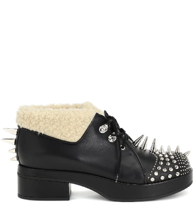 Shop Gucci Victor Studded Leather Ankle Boots In Black