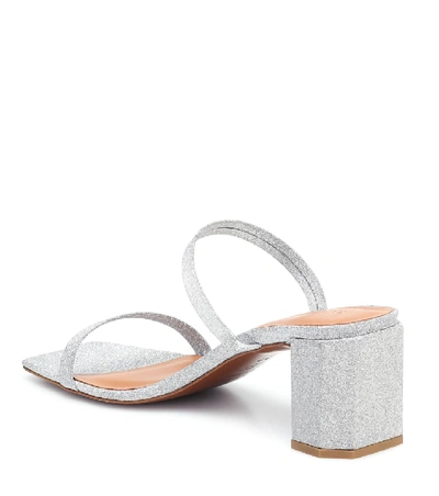 Shop By Far Tanya Embellished Leather Sandals In Silver