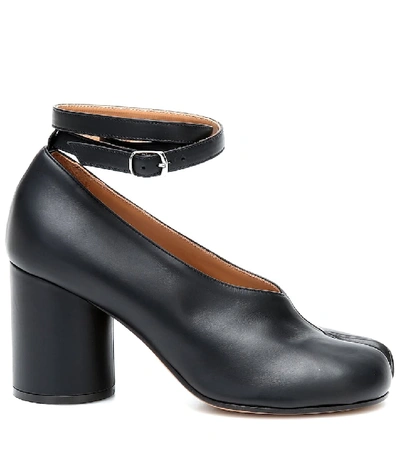 Shop Maison Margiela Tabi Leather Pumps In Black