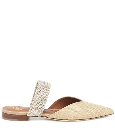 Shop Malone Souliers Maisie Raffia Mules In Beige