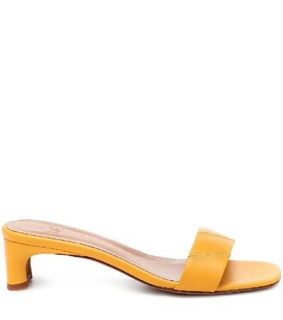 Shop Loq Nona Leather Sandals In Yellow