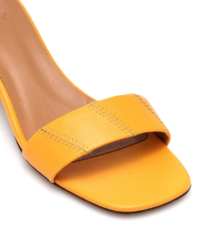 Shop Loq Nona Leather Sandals In Yellow