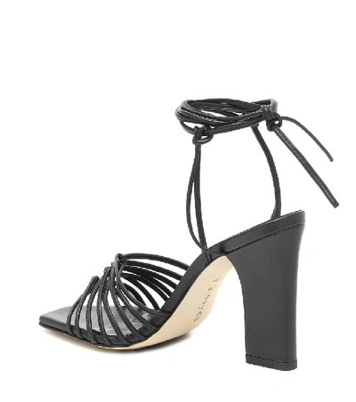 Shop Aeyde Daisy Leather Sandals In Black