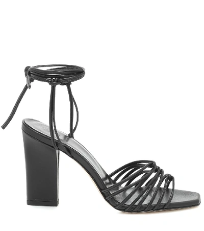 Shop Aeyde Daisy Leather Sandals In Black