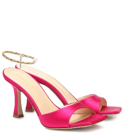 Shop Magda Butrym Estonia Embellished Satin Sandals In Pink