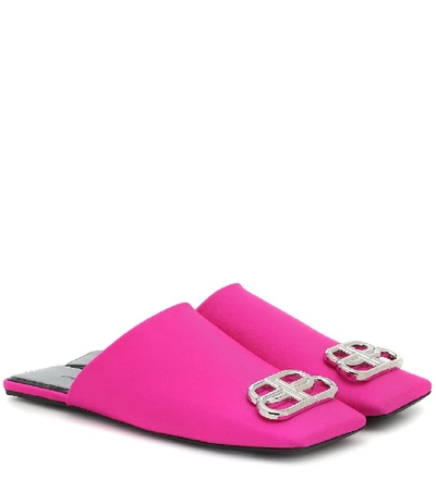 Shop Balenciaga Double Square Bb Slippers In Pink