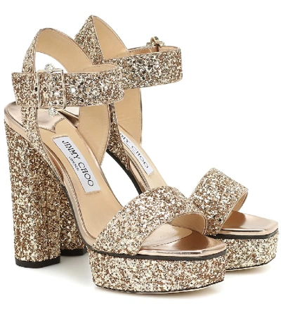Women's Maie Glitter Platform Sandals In Gold