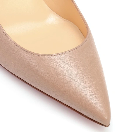 Shop Christian Louboutin Kate 85 Leather Pumps In Neutrals