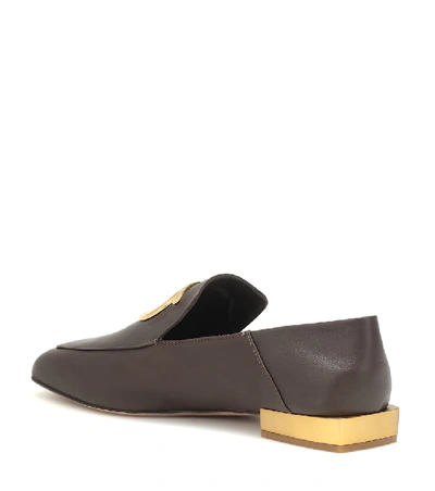 Shop Ferragamo Lana Leather Loafers In Brown