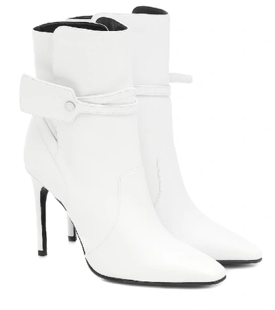 Shop Off-white Ziptie Leather Ankle Boots In White