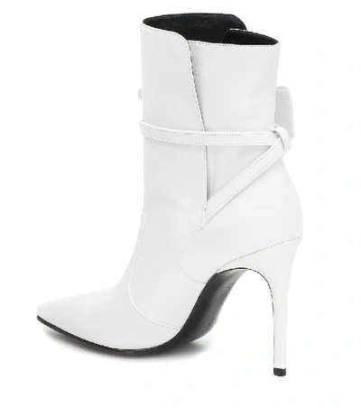 Shop Off-white Ziptie Leather Ankle Boots In White