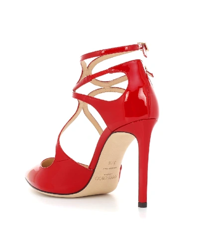 Shop Jimmy Choo Lancer 100 Patent Leather Pumps In Red