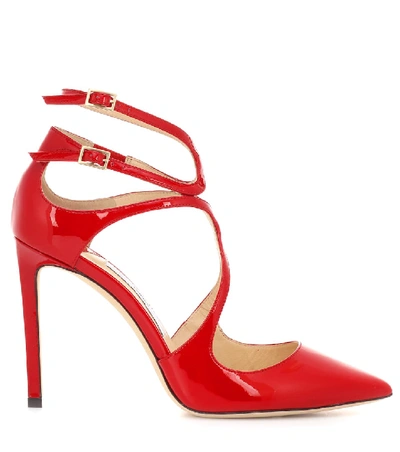 Shop Jimmy Choo Lancer 100 Patent Leather Pumps In Red