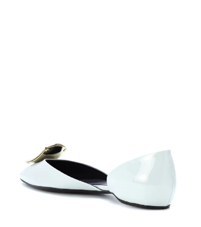 Shop Roger Vivier Dorsay Sexy Choc Patent Leather Ballerinas In White