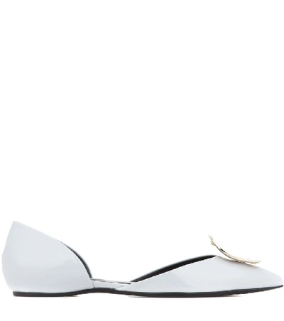 Shop Roger Vivier Dorsay Sexy Choc Patent Leather Ballerinas In White