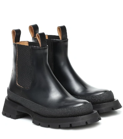 Shop Jil Sander Leather Chelsea Boots In Black