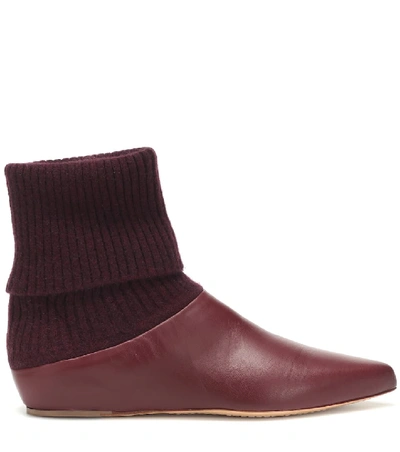 Shop Gabriela Hearst Rocia Leather Ankle Boots In Red