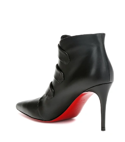 Shop Christian Louboutin Triniboot 85 Leather Ankle Boots In Black
