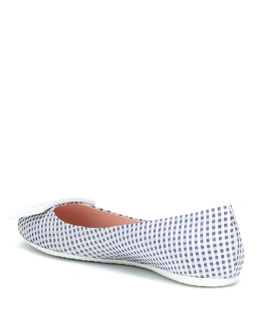 Shop Roger Vivier Gommette Gingham Ballet Flats In Blue