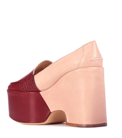 Shop Gabriela Hearst Ceballos Leather Platform Loafers In Multicoloured
