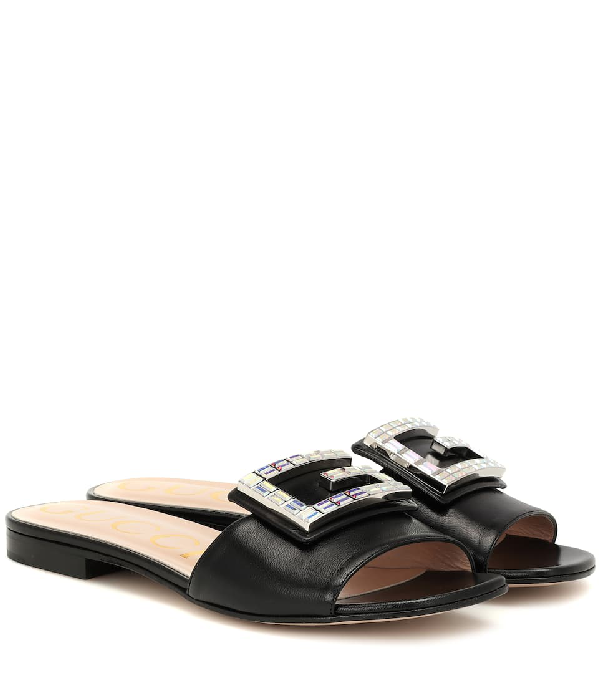 gucci embellished slides