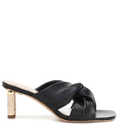Shop Jacquemus Les Mules Bellagio Leather Sandals In Black