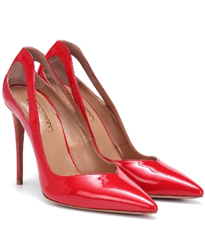 Shop Aquazzura Shiva 105 Patent Leather Pumps In Red