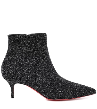 Shop Christian Louboutin So Kate Booty 55 Glitter Ankle Boots In Black