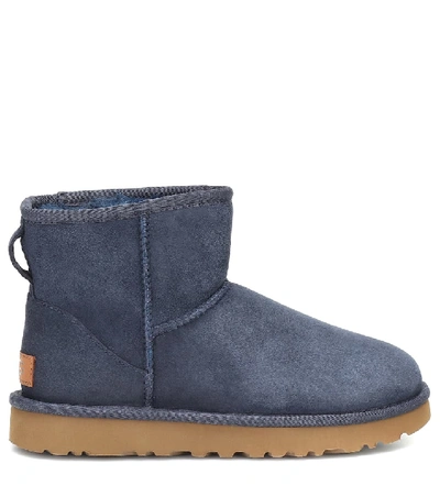 Shop Ugg Classic Mini Ii Suede Ankle Boots In Blue