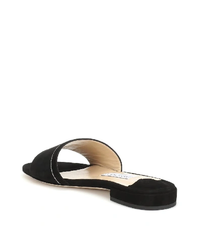 Shop Jimmy Choo Joni Embellished Suede Sandals In Black