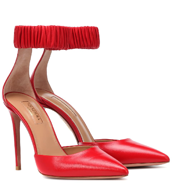 aquazzura red pumps