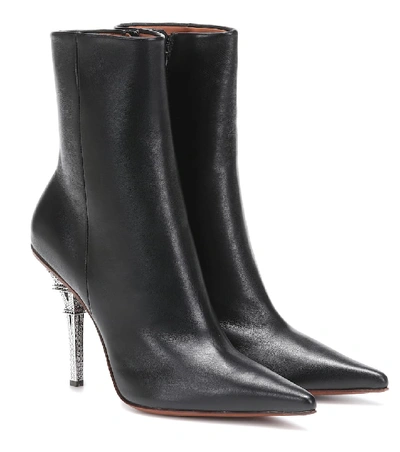 Shop Vetements Eiffel Tower Leather Ankle Boots In Black