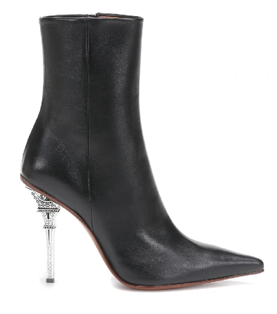 Shop Vetements Eiffel Tower Leather Ankle Boots In Black