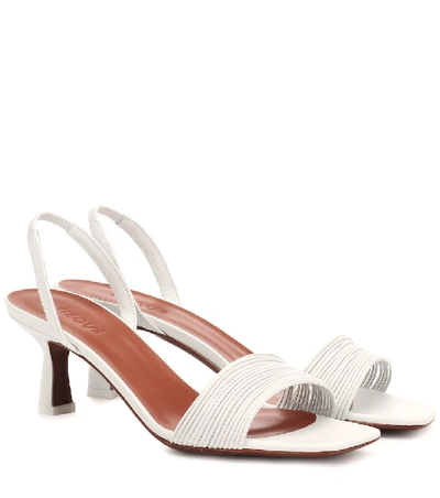 Shop Neous Rossi Leather Slingback Sandals In White