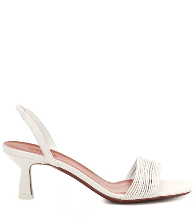 Shop Neous Rossi Leather Slingback Sandals In White