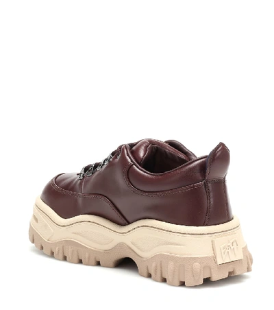 Shop Eytys Angel Platform Leather Sneakers In Brown