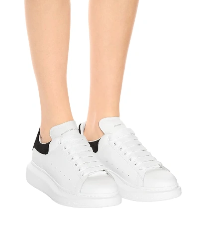 Alexander Mcqueen Oversize Sneakers In White And Beige Calf Leather In White Black