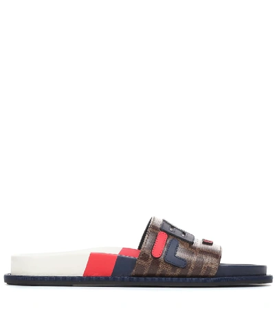 Shop Fendi Mania Slides In Multicoloured