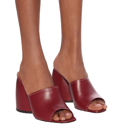 Shop Neous Epige Leather Sandals In Red