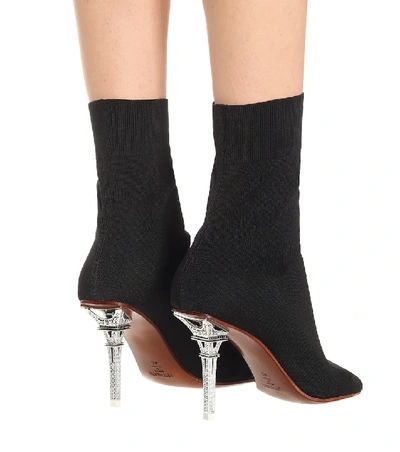 Shop Vetements Eiffel Tower Sock Ankle Boots In Black