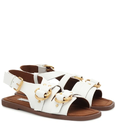 Shop Stella Mccartney Faux Leather Sandals In White