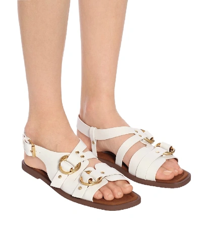 Shop Stella Mccartney Faux Leather Sandals In White