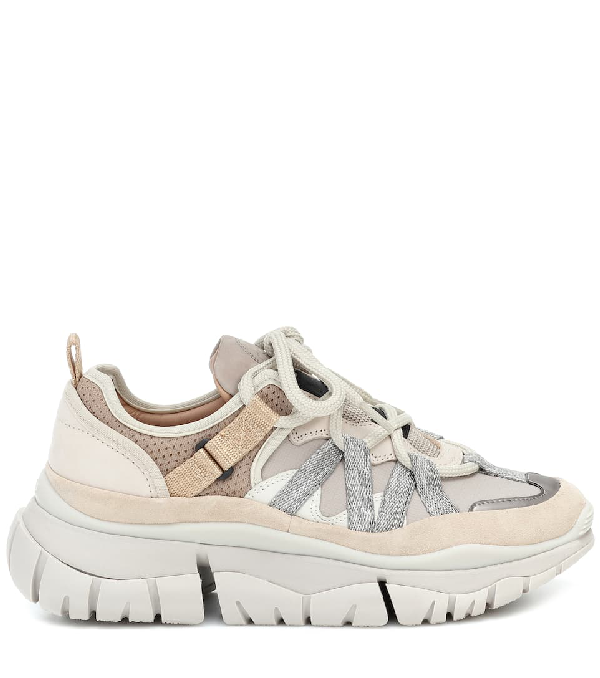chloe leather sneakers