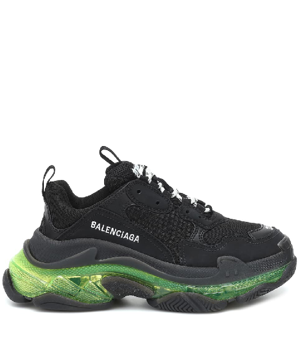 Balenciaga Triple S Clear Sole Logo-embroidered Leather, Nubuck And ...