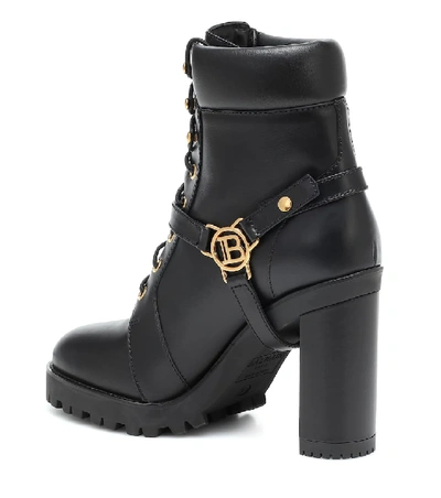 Shop Balmain Ranger Leather Ankle Boots In Black