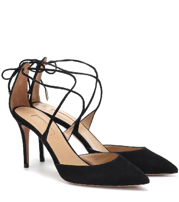 aquazzura suede pumps