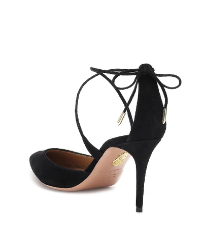 Shop Aquazzura Very Matilde 85 Suede Pumps In Black